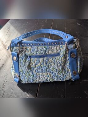 New Donna Sharp Quilted Blue Lagoon Paisley Gretta Handbag Coastal Cottagecore